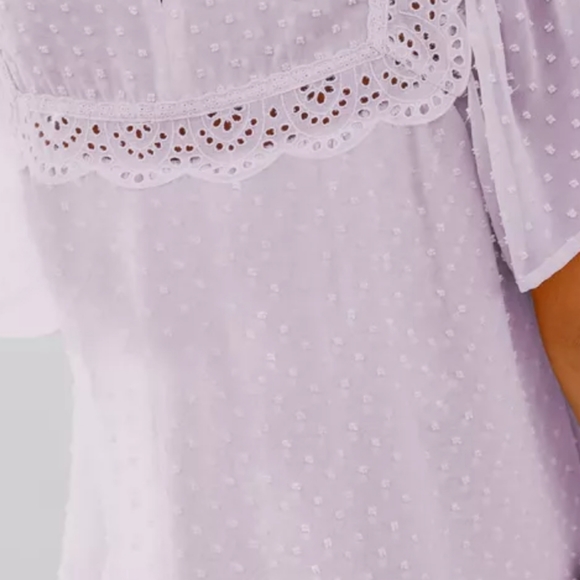 1 Small left❣New boutique swiss dot flutter sleeve top - Picture 9 of 12